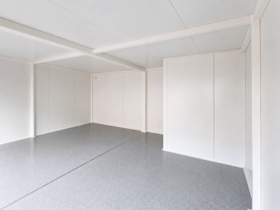Base Shell — insulated modular structure, exterior view